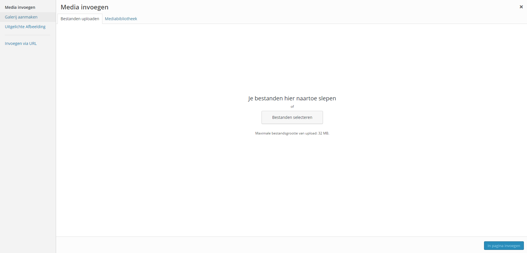 Media invoegen WordPress