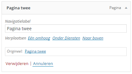 Menunaam aanpassen