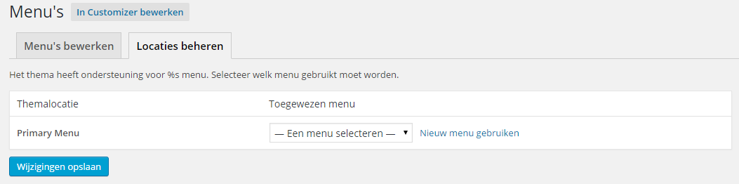 Menu instellen