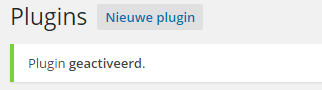WordPress plugin geactiveerd