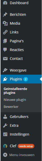 Plugin in je WordPress menu