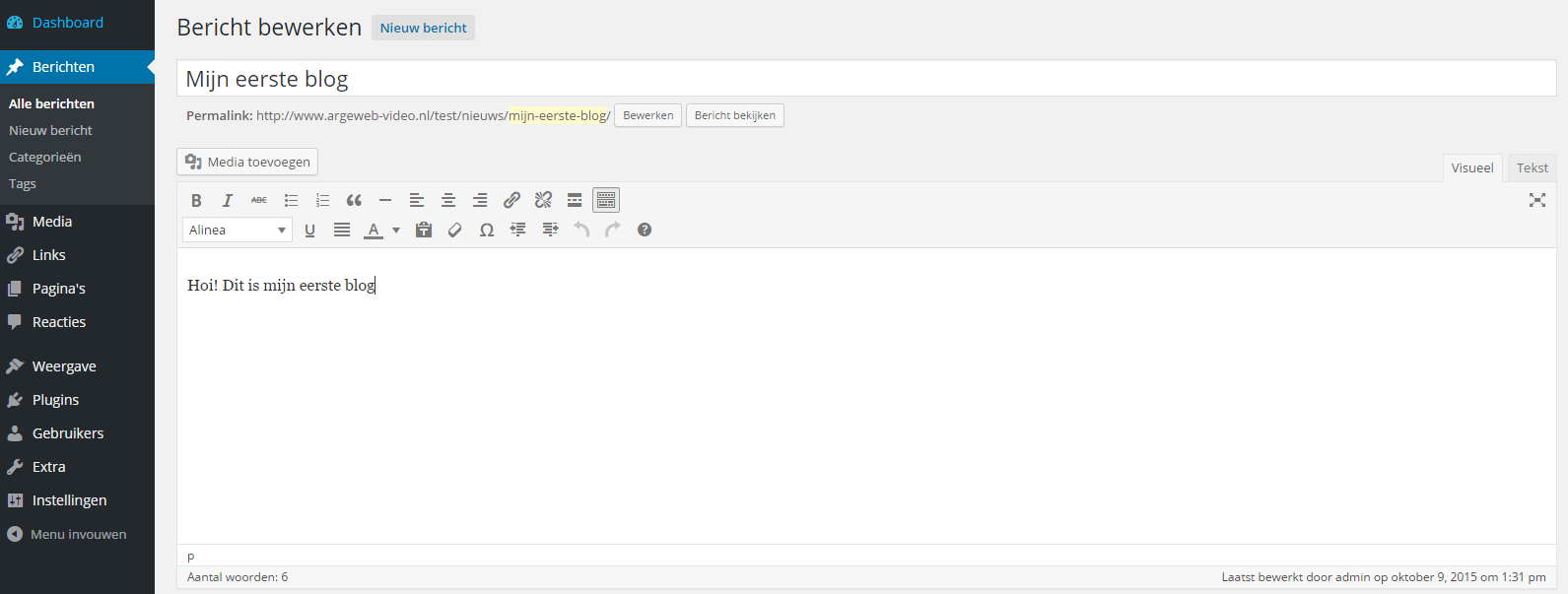 WordPress bericht typen