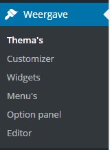 customizer menu wordpress