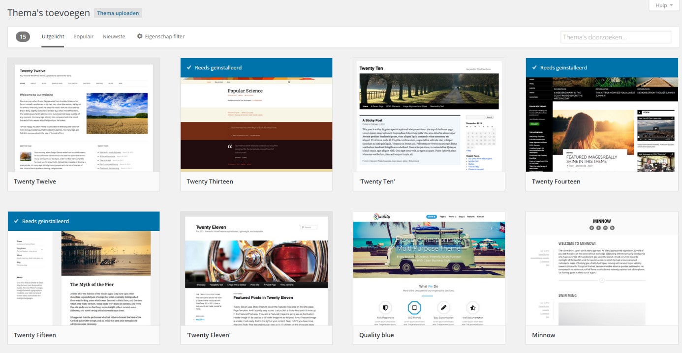 overzicht thema's