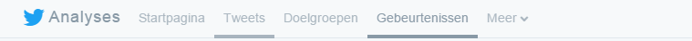 Gebeurtenissen in menu Twitter