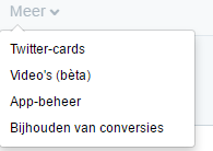 Meer menu Twitter