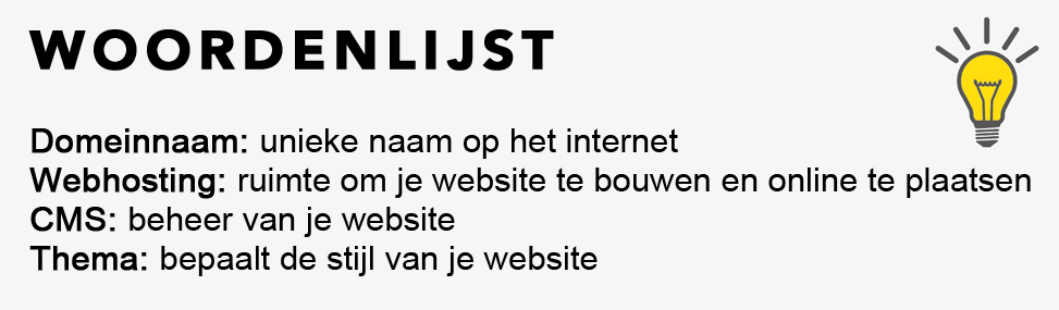 Uitleg domeinnaam, webhosting, CMS en thema
