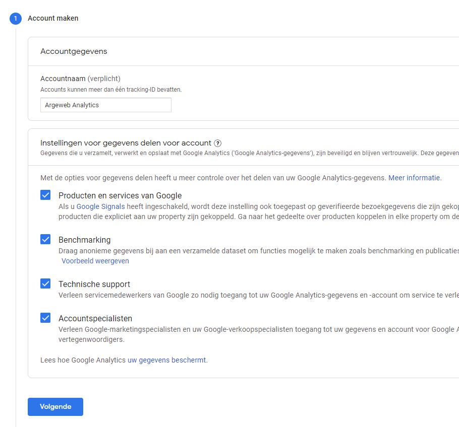 google analytics account maken