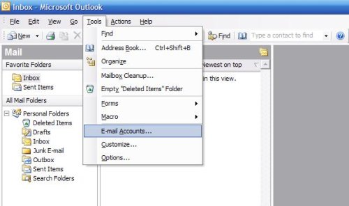 Mailaccount toevoegen in Outlook 2003