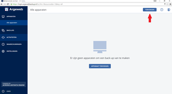 Acronis apparaat toevoegen Acronis apparaat toevoegen