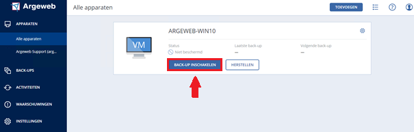 Acronis backup inschakelen Acronis backup inschakelen