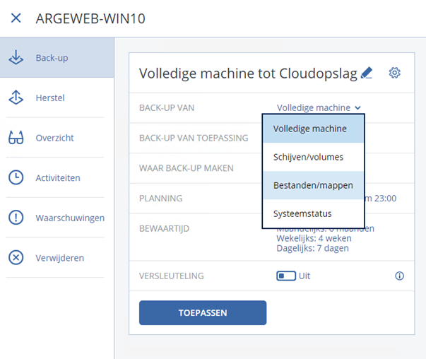 Acronis backup volledige machine Acronis backup volledige machine