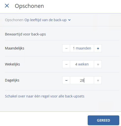 Acronis backups automatisch laten verwijderen Acronis backups automatisch laten verwijderen