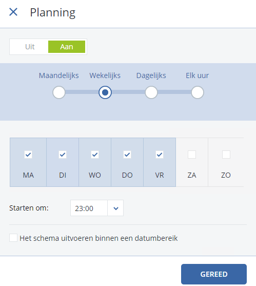 Acronis backup schema taak Acronis backup schema taak