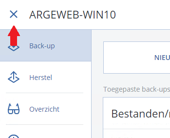 Acronis taak sluiten Acronis taak sluiten