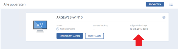 Acronis backup taak inzien Acronis backup taak inzien