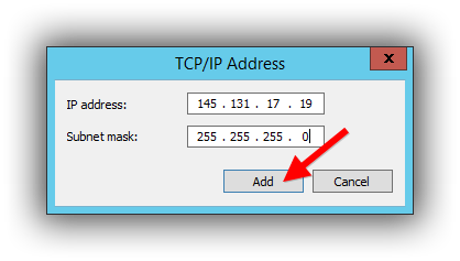 add nieuw IP-adres add nieuw IP-adres