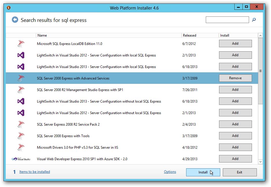 Web Platform Installer- search results Web Platform Installer- search results