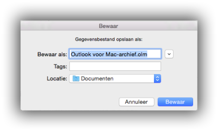 Gegevensbestand opslaan Gegevensbestand opslaan