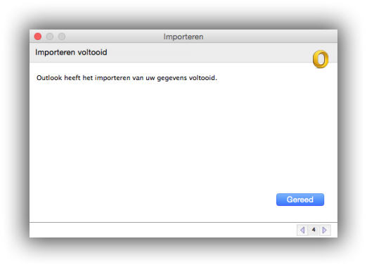 Importeren voltooid Importeren voltooid