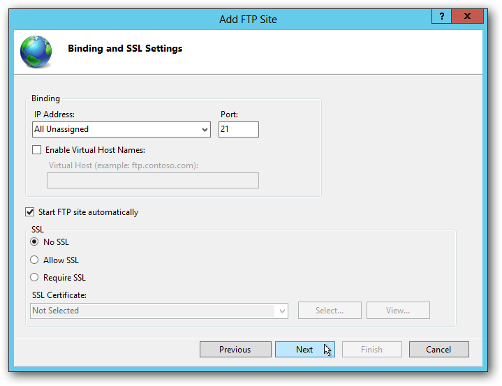 SSL settings