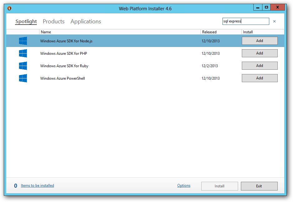 Web Platform Installer Web Platform Installer