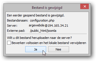 bewerken op server bewerken op server