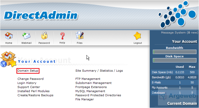 domain setup domain setup