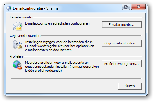 E-mail configuratie E-mail configuratie