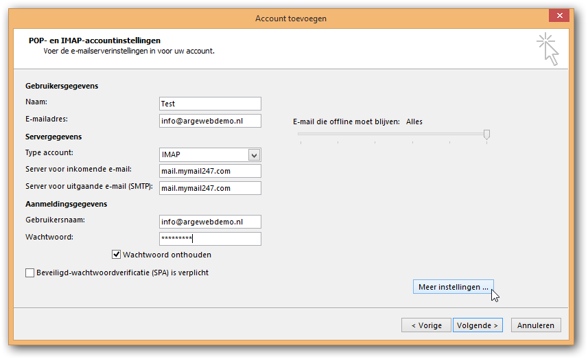 account instellingen account instellingen