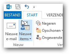 tabblad bestand Outlook 2013