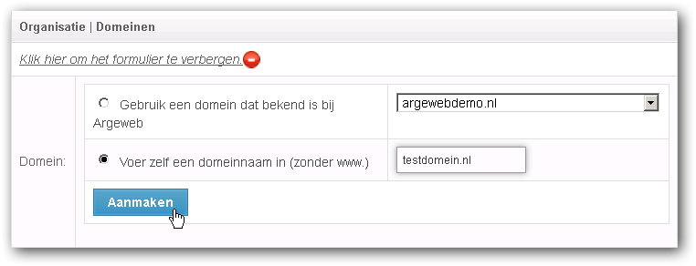 domein toevoegen domein toevoegen