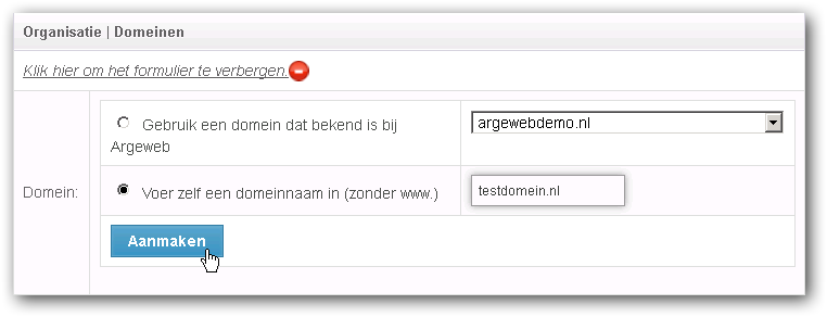 domein toevoegen