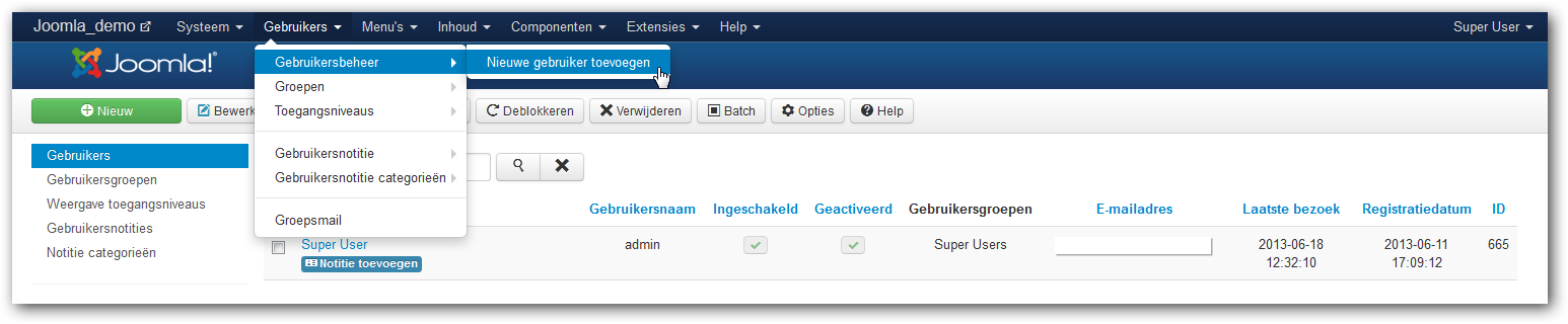 Gebruiker toevoegen Gebruiker toevoegen