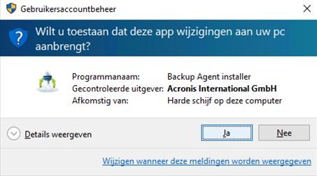 Online backup installeren