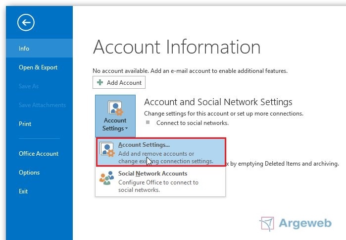 Account toevoegen Account toevoegen