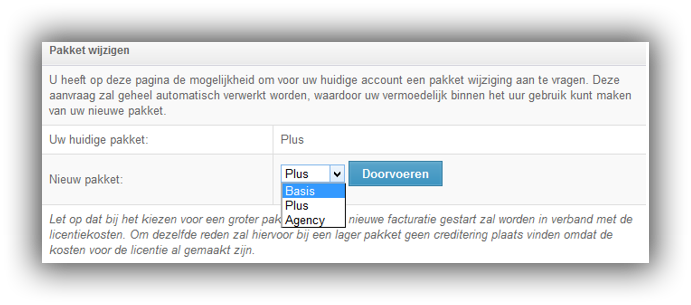 Aanpassen pakket Aanpassen pakket
