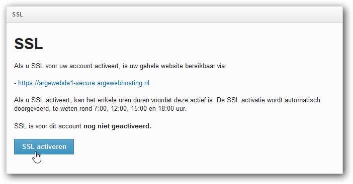 SSL activeren SSL activeren