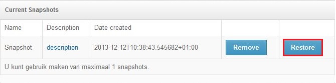 Snapshot gemaakt Snapshot gemaakt