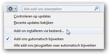 Add-on installeren via bestand Add-on installeren via bestand