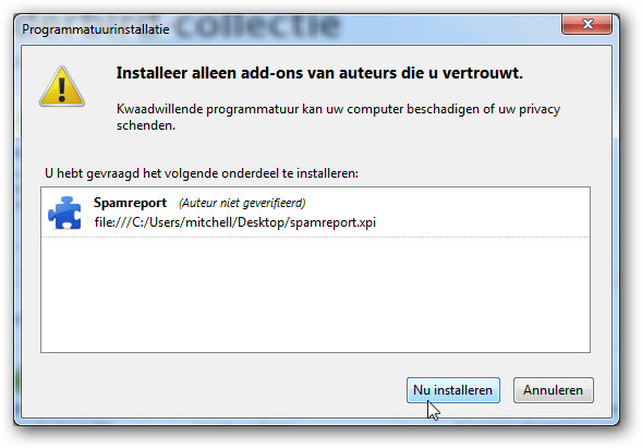 Addon installeren Addon installeren