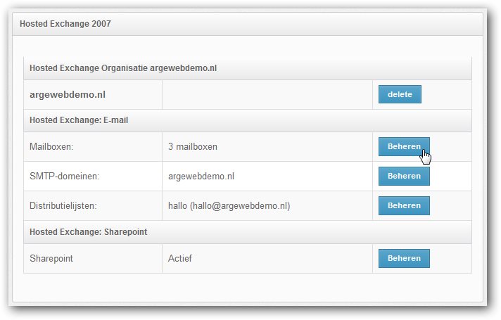 Hosted Exchange 2007- mailboxen beheren Hosted Exchange 2007- mailboxen beheren
