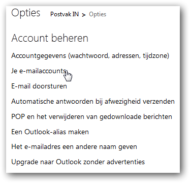 Je e-mailaccounts Je e-mailaccounts