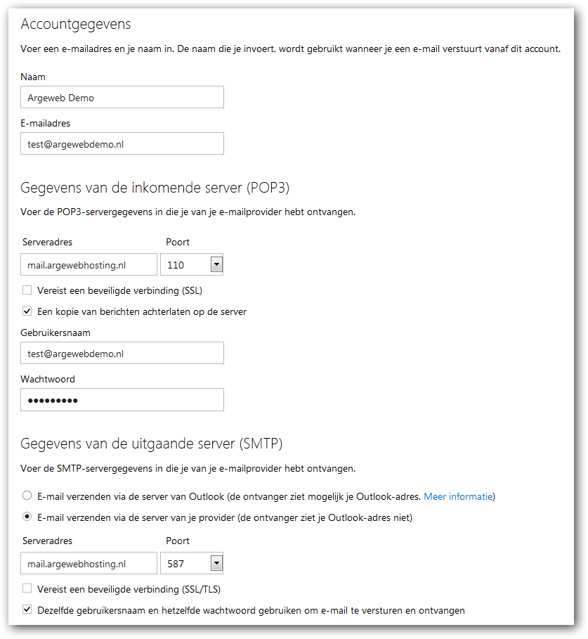 Accountgegevens Accountgegevens
