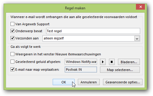 Regel maken Regel maken