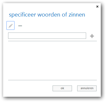 specifieer woorden of zinnen