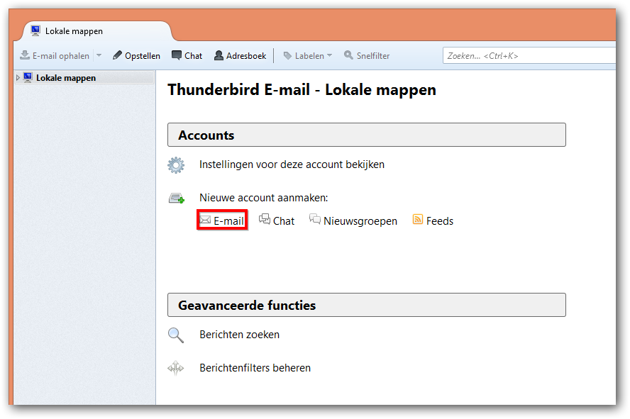 E-mail account toevoegen E-mail account toevoegen