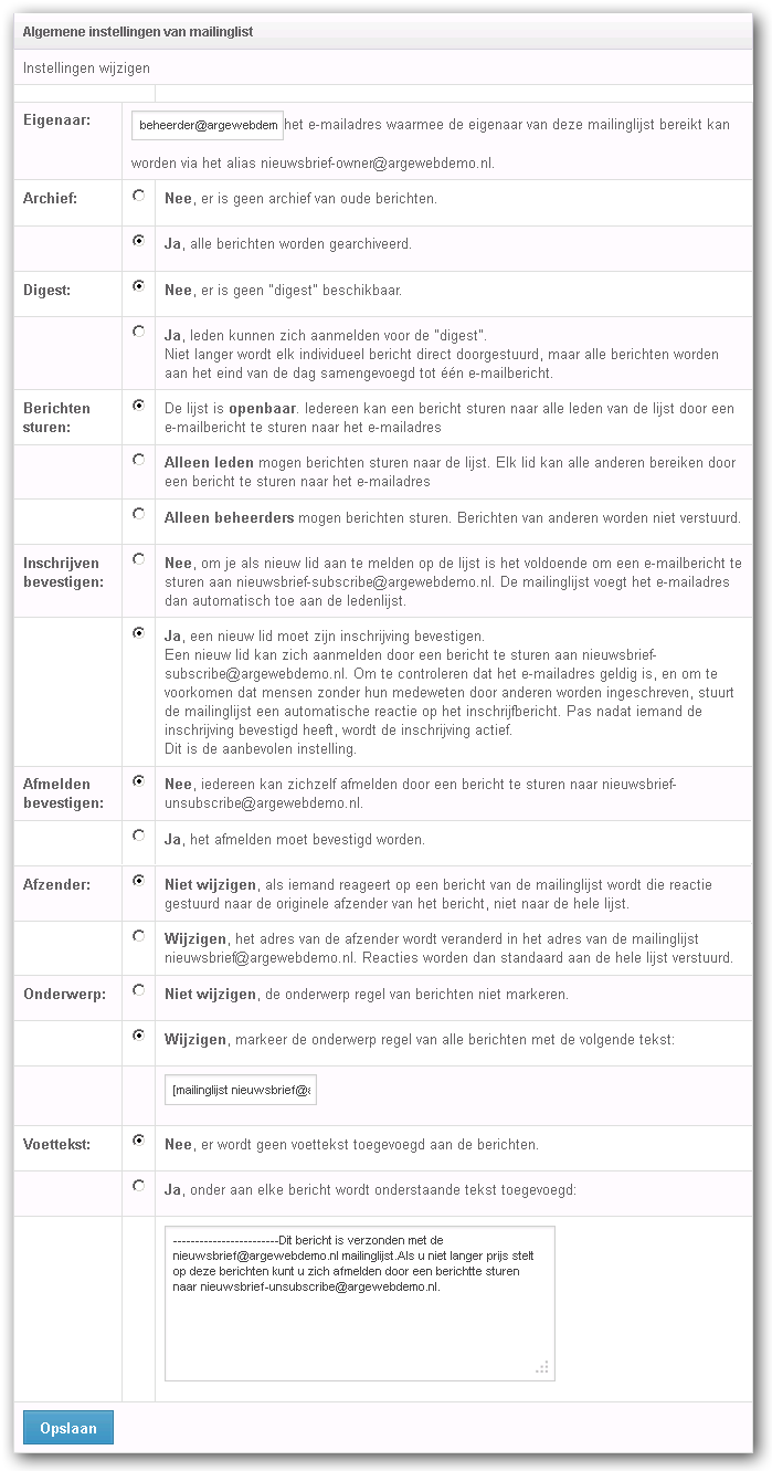 mailinglijst mailinglijst