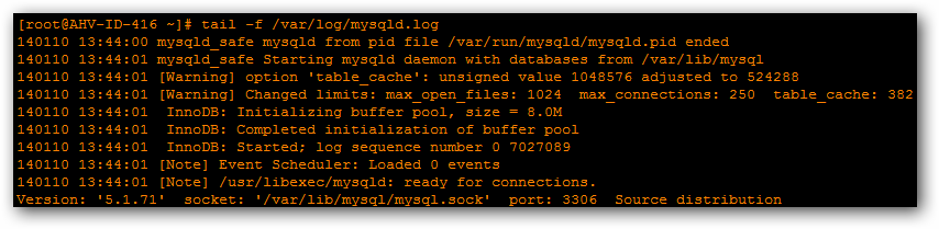 MySQL log MySQL log