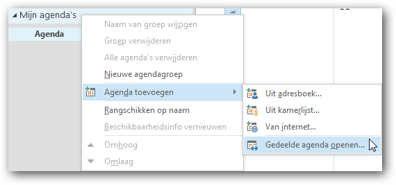 Agenda toevoegen